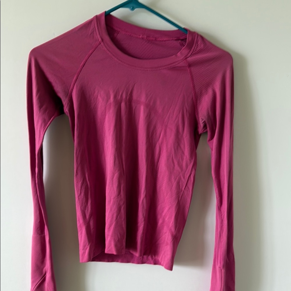 Women's swiftly tech Pink Long Sleeve Top race length